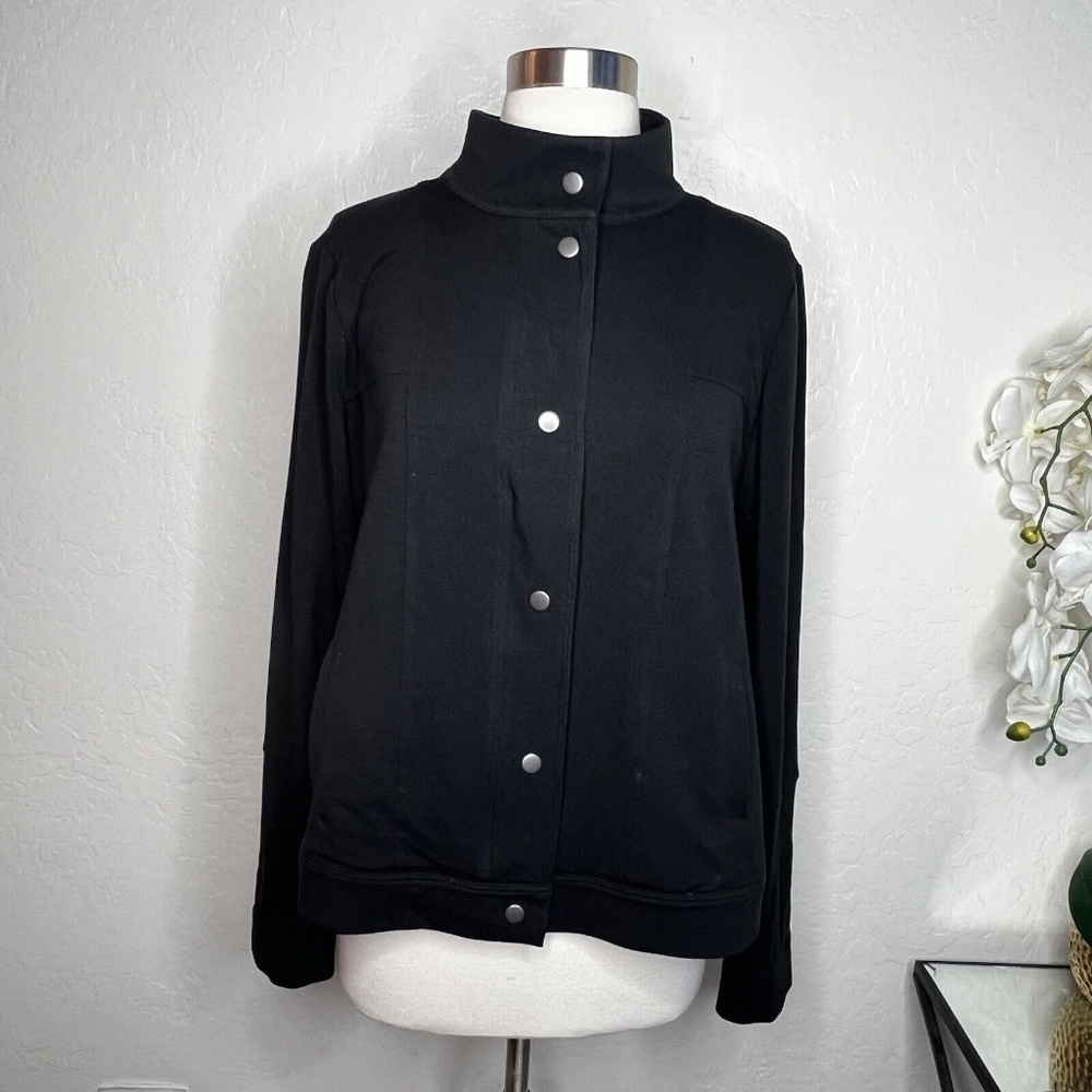 Eileen Fisher Cotton Zipper Button M